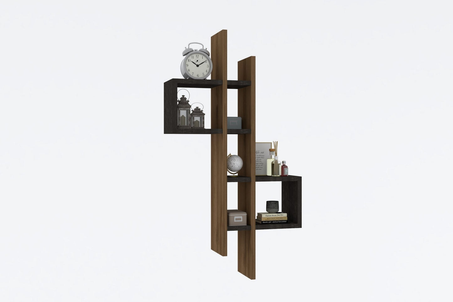 Zidna polica EMSE, Emse - Oak, Anthracite