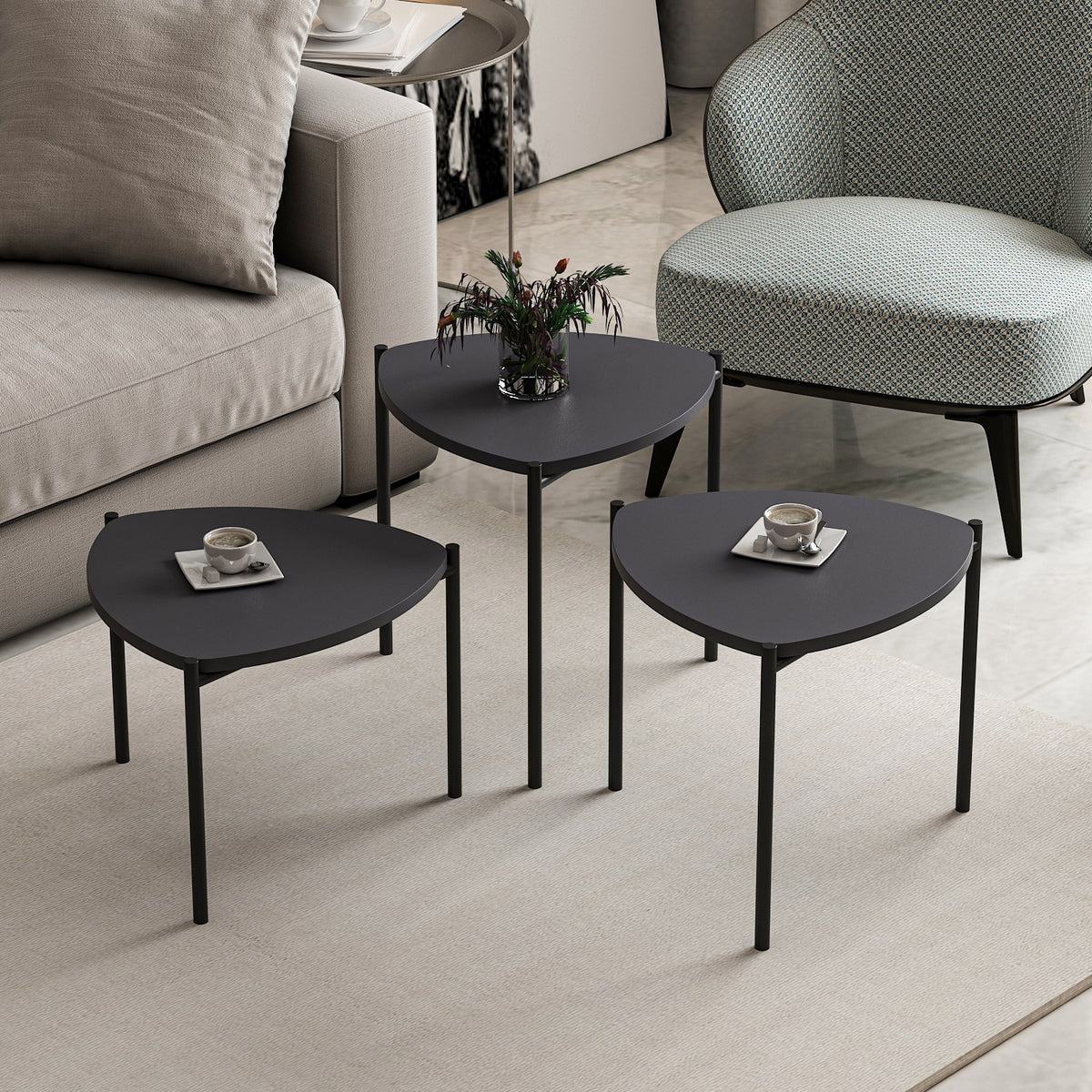 Stol (3 komada), Lenny - Anthracite