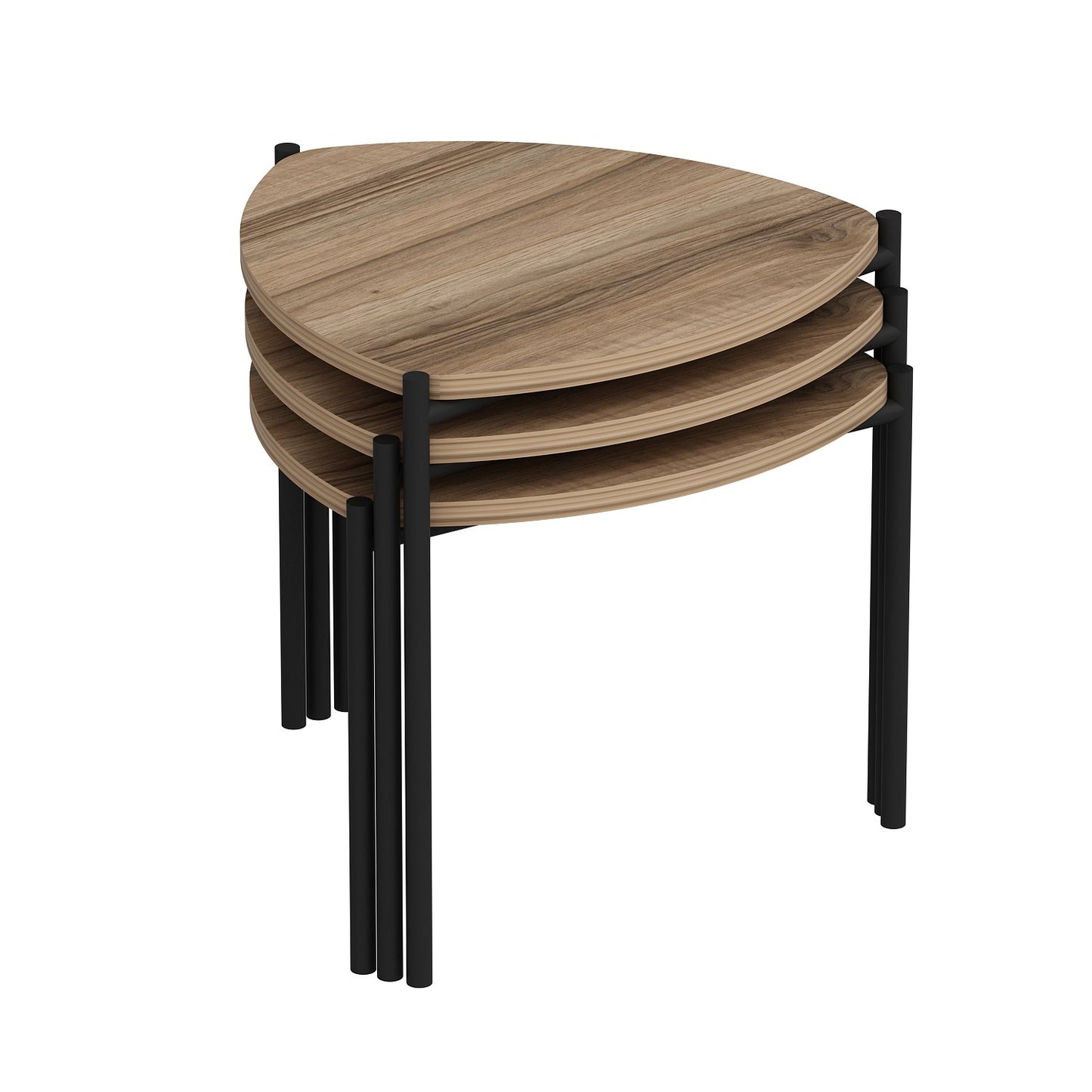 Stol (3 komada), Lenny - Walnut