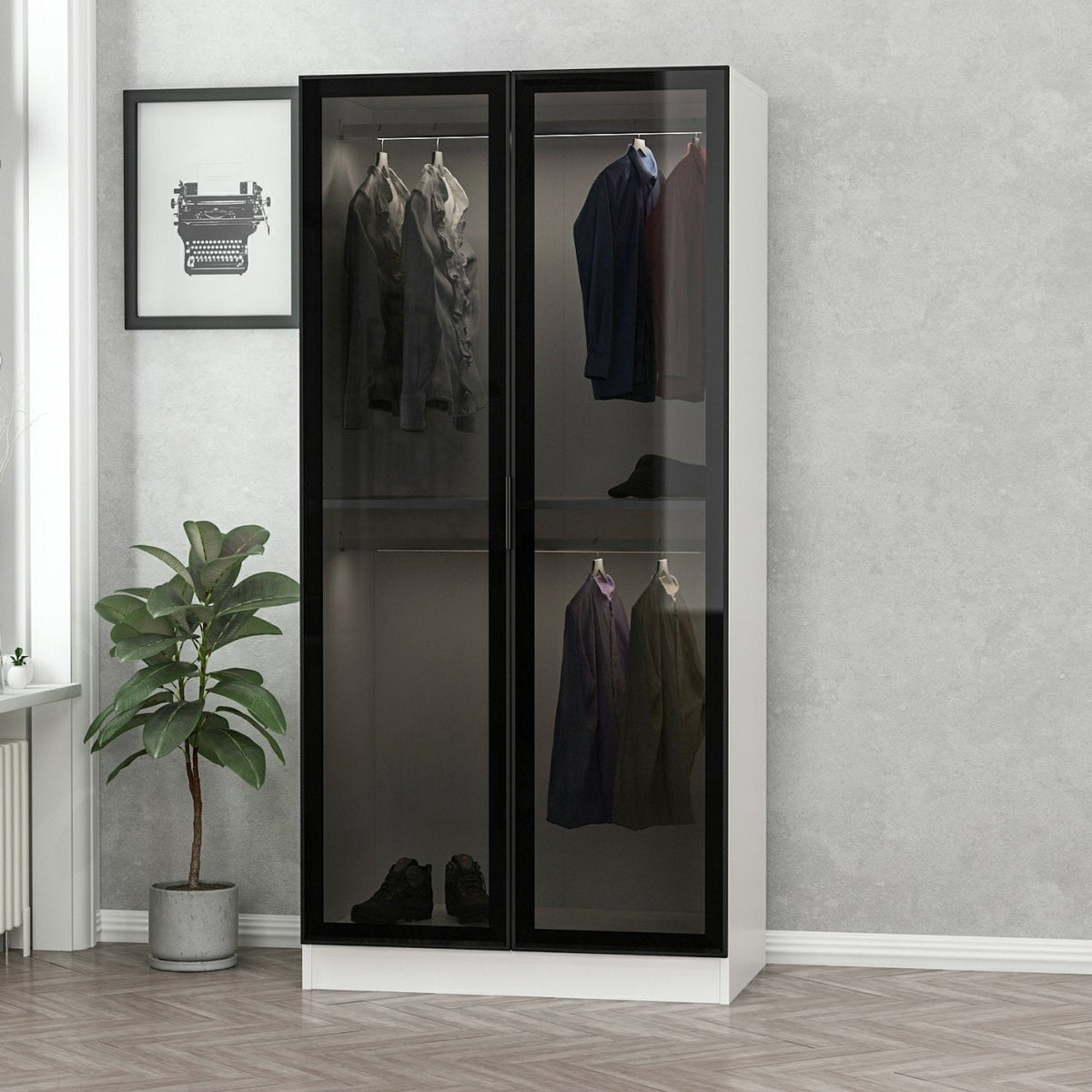 Garderoba, Kale Glass Black - 210