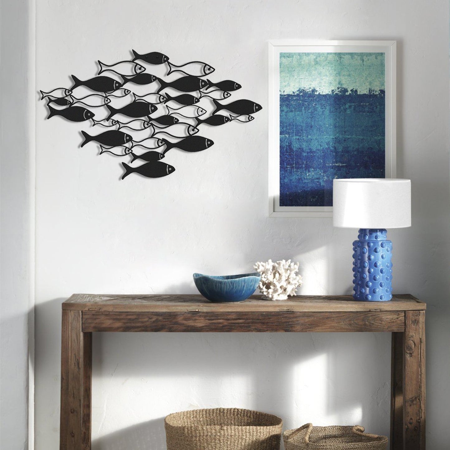 Metalna zidna dekoracija Fish Swarm - APT392MS