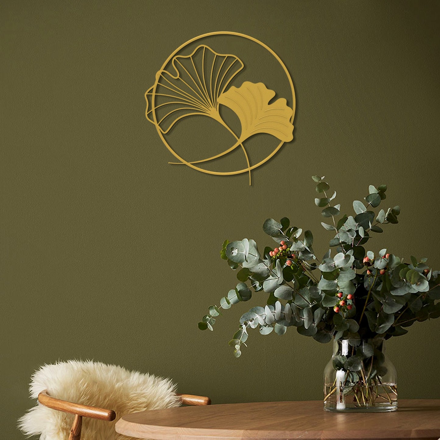 Metalna zidna dekoracija Ginkgo Leaf Metal Wall Art - APT620