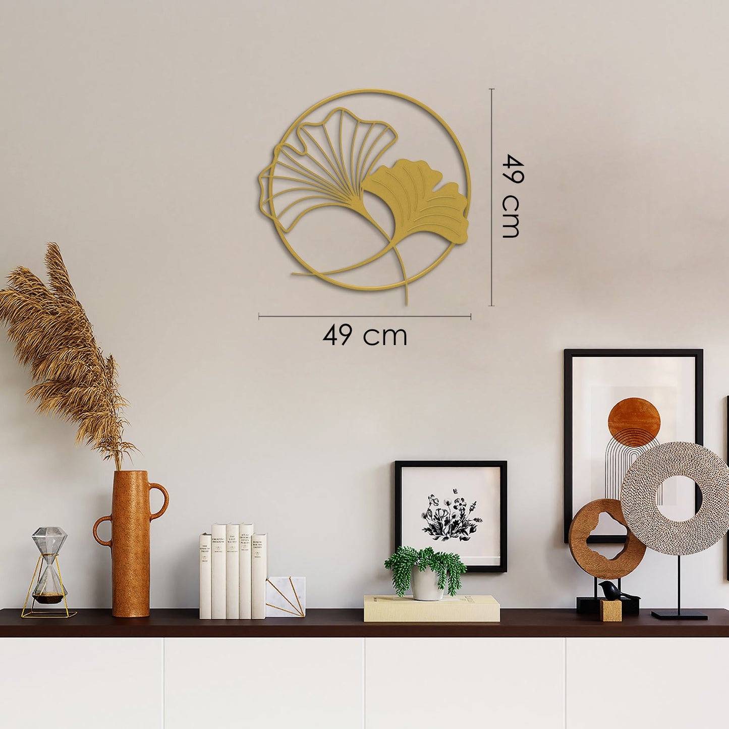 Metalna zidna dekoracija Ginkgo Leaf Metal Wall Art - APT620