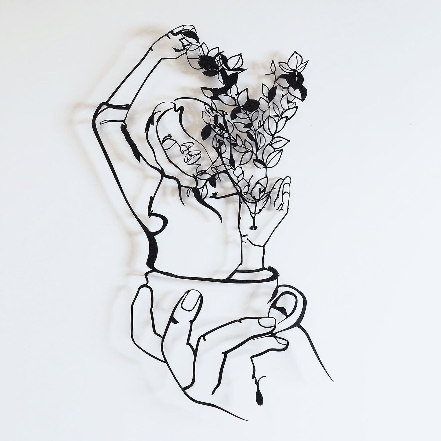 Metalna zidna dekoracija Coffee Girl Line Art- APT744 M