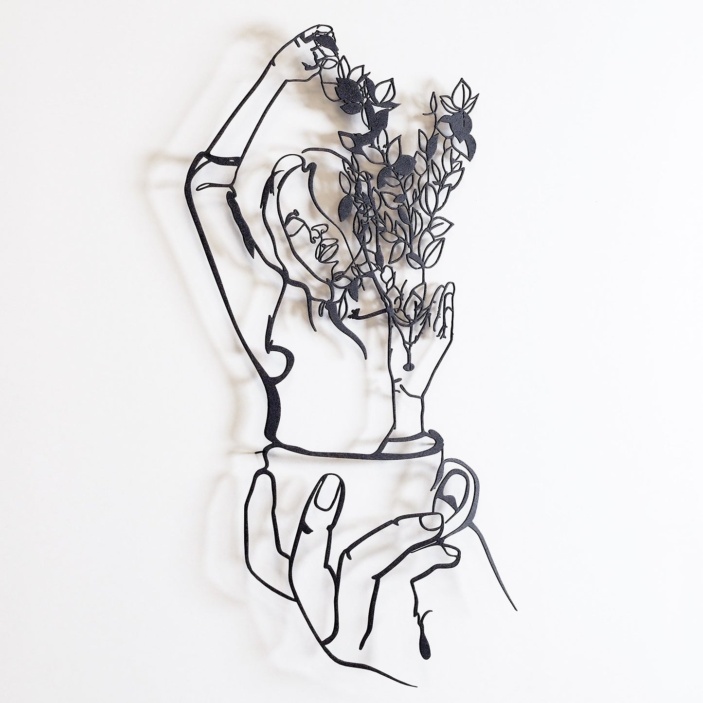 Metalna zidna dekoracija Coffee Girl Line Art- APT744 M
