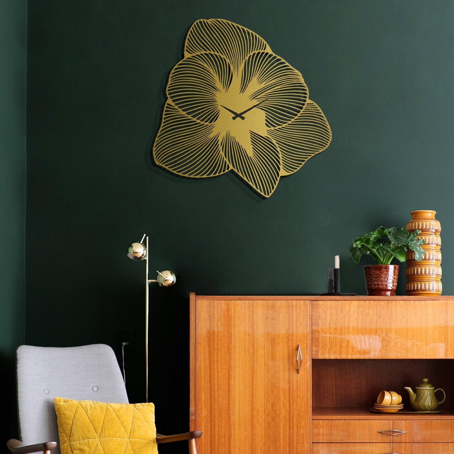 Ukrasni metalni zidni sat Azalea Metal Wall Clock - APS039 70 - crvena