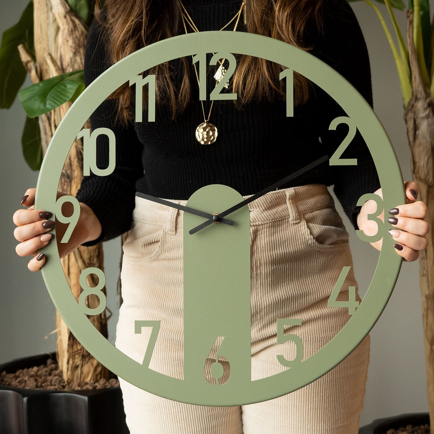 Ukrasni metalni zidni sat Mood Metal Wall Clock - APS114 - zeleno