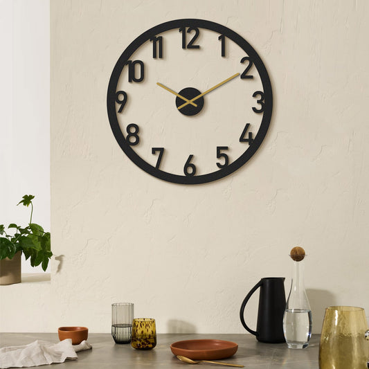 Sat metalni zidni dekorativni, Stroke Metal Wall Clock - APS115