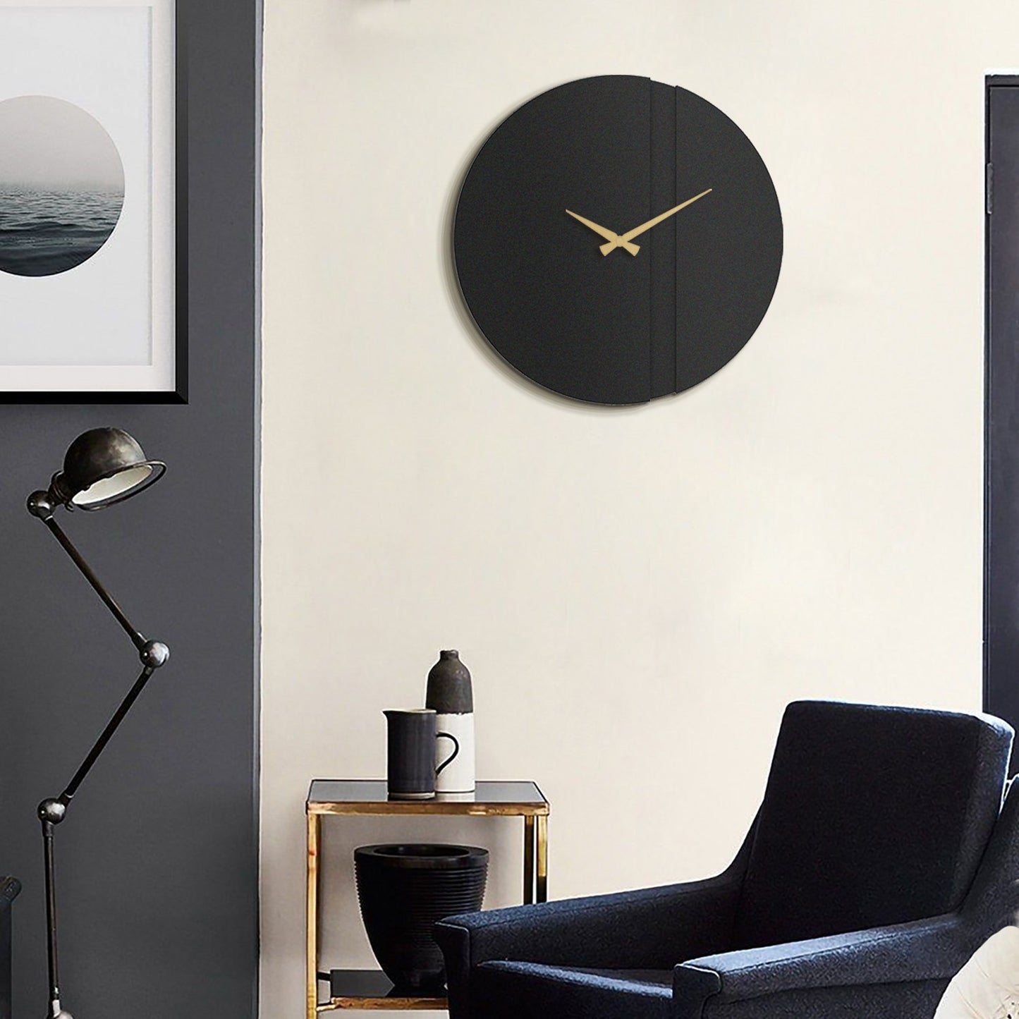Ukrasni metalni zidni sat Block Metal Wall Clock - APS096
