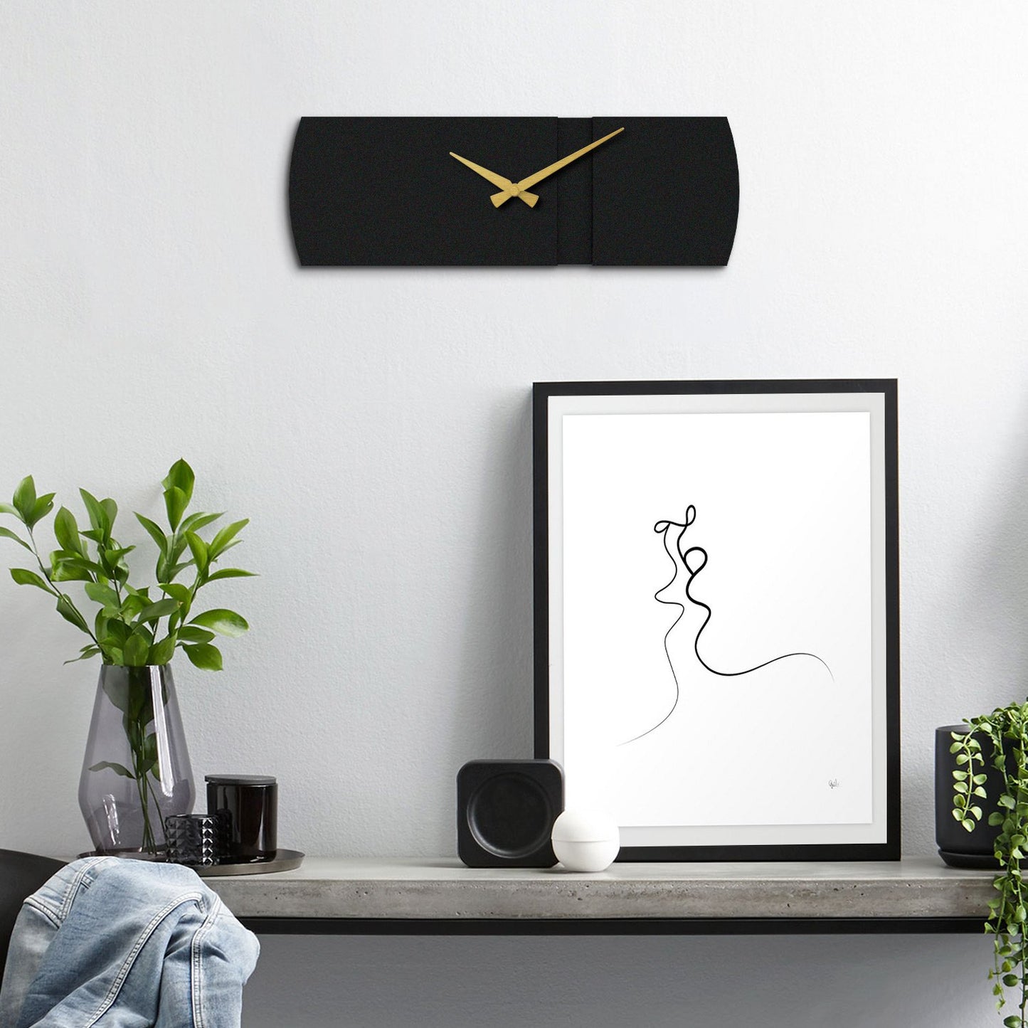 Ukrasni metalni zidni sat Origami Metal Wall Clock - APS097