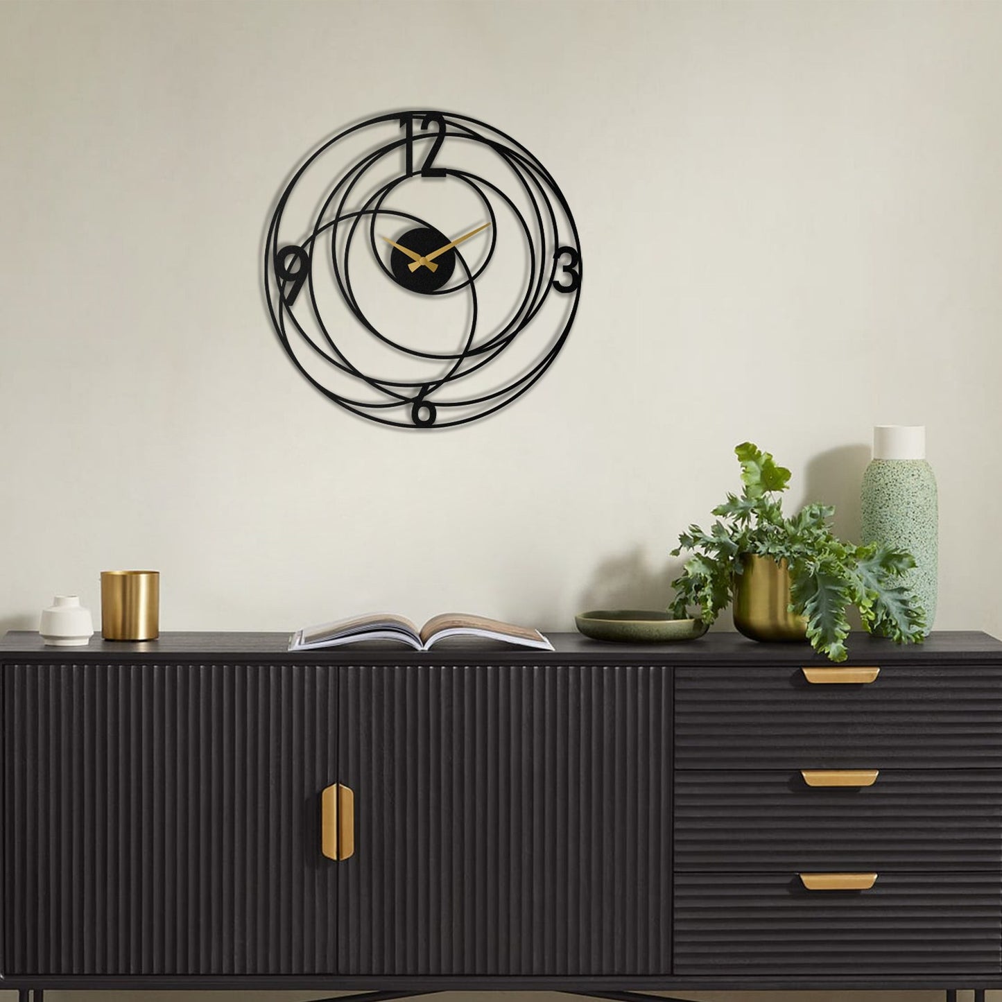 Ukrasni metalni zidni sat Big Bang Metal Wall Clock - APS027