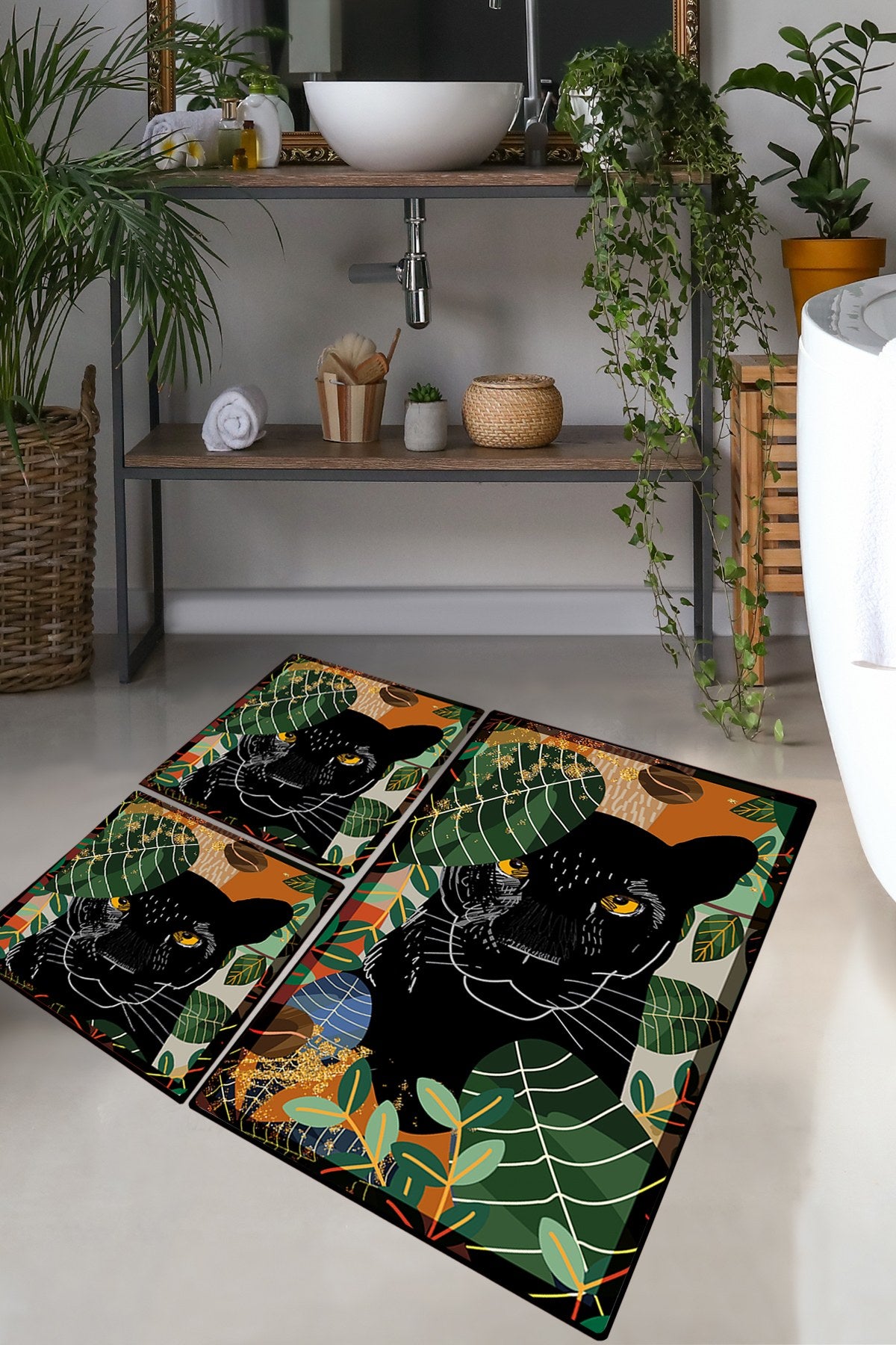 Kupaonske prostirke u setu (3 dijela) Schwarz