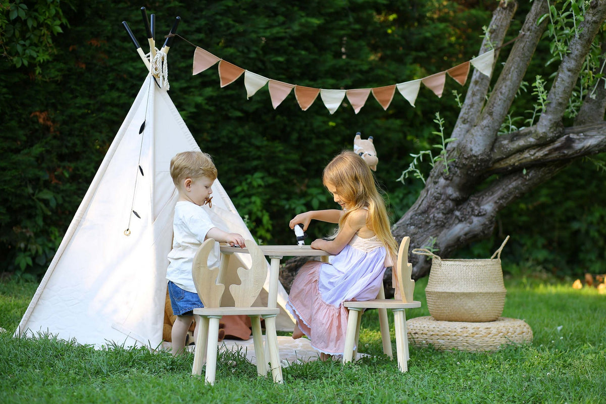 Dječji stolni set DEER TWO, smeđa boja