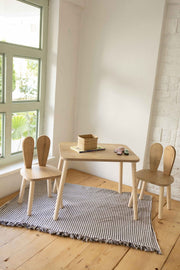 Dječji stolni set BUNNY TWO CHAIR, smeđa boja