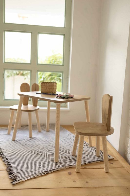 Dječji stolni set BUNNY TWO CHAIR, smeđa boja