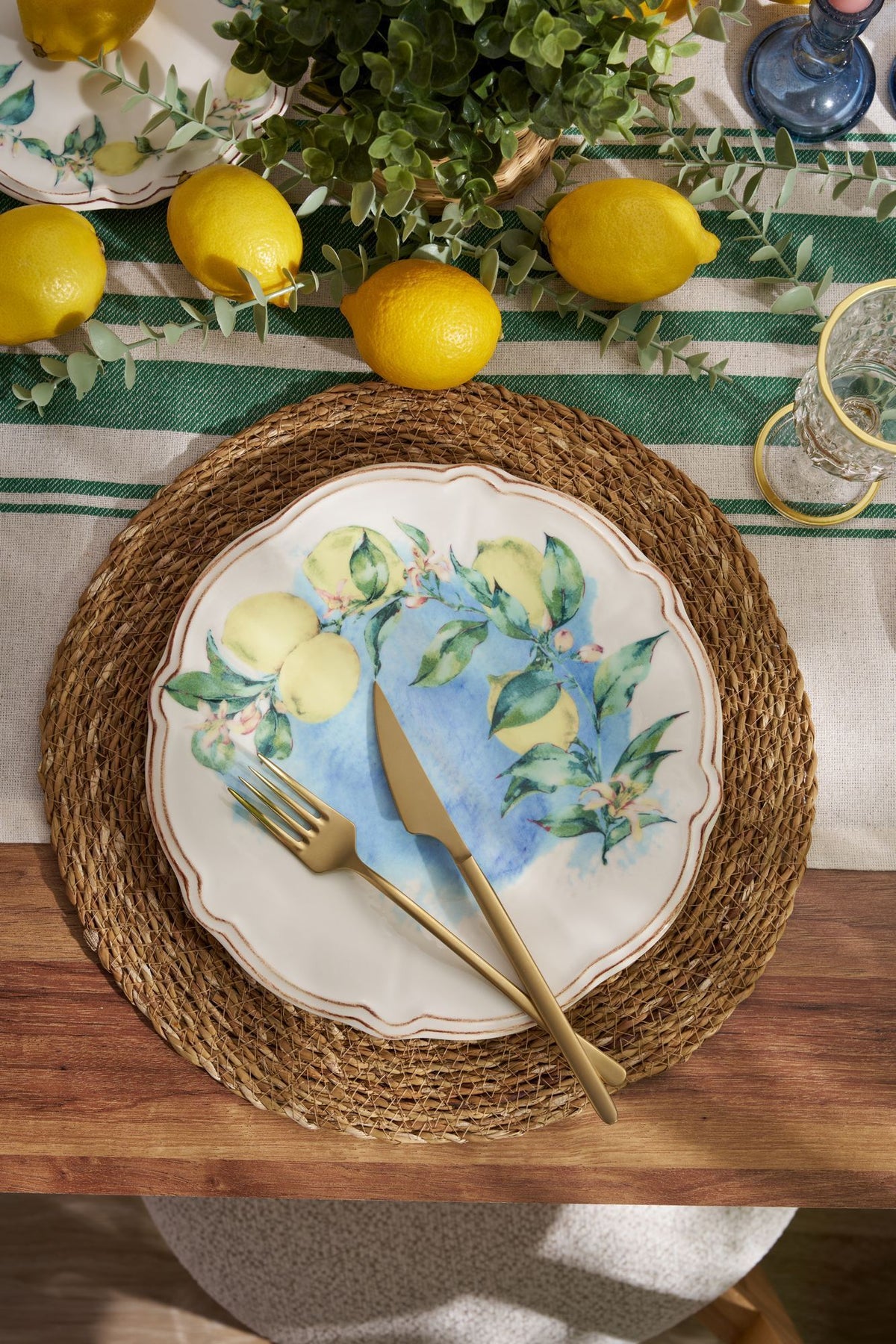Set za večeru (24 komada) 790, Zelena, Žuta, Smeđa