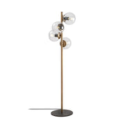 Podna lampa FAZE 116, zlatna, metal- staklo, 32 x 32 cm, visina 130 cm, promjer kugle 15 cm, duljina kabla 200 cm, 4 X E27 40 W, Faze - NT - 116