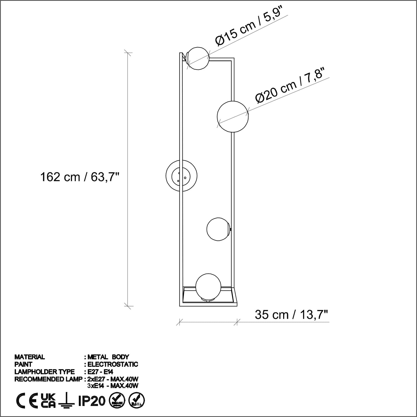 Podna lampa KASSIDY