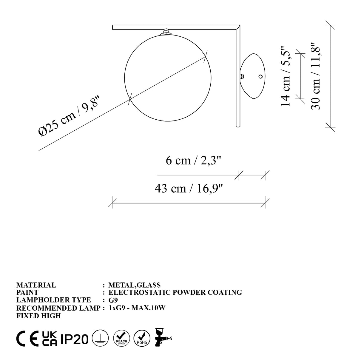 Zidna lampa Luminar - 14156