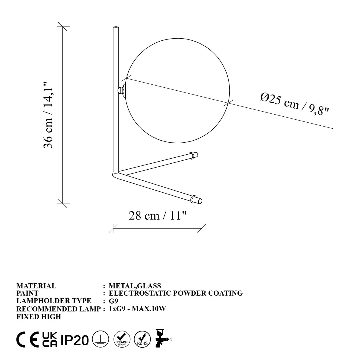 Stolna lampa Luminar - 14171