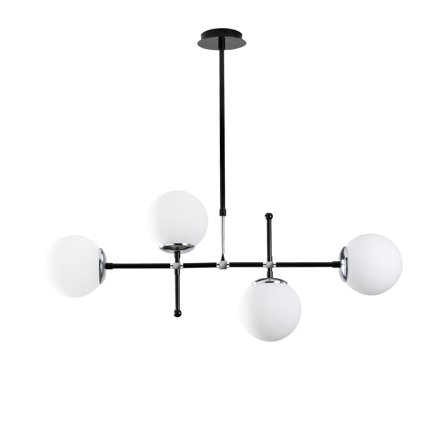 Visilica MY LEGEND 146, crno- bijela, metal, 90 x 15 cm, visina 67-82 cm, duljina kabla 90 cm, podesiva visina, 4 x E27 40 W, My Legend - 145-AV2
