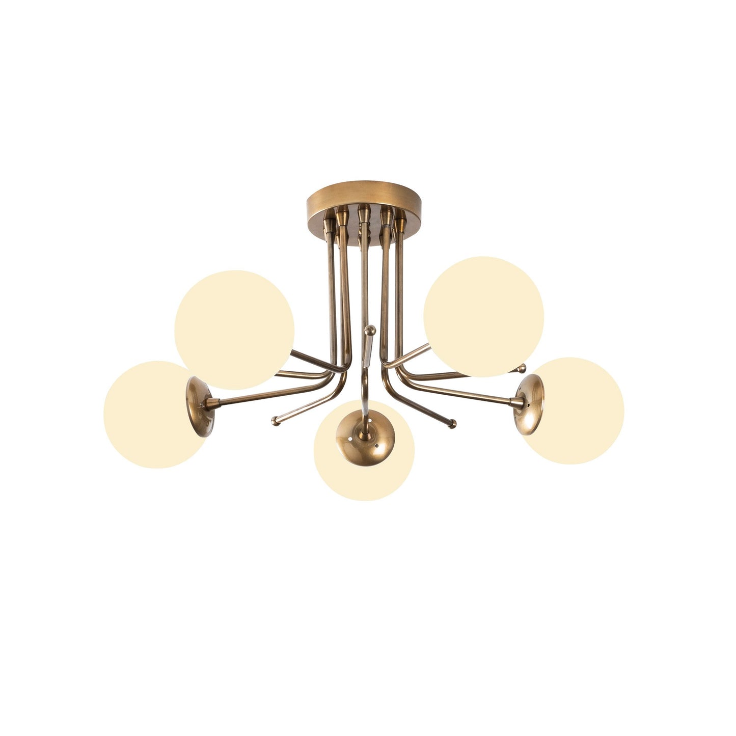 Visilica DAISY 146, bijelo- zlatna, metal- staklo, 80 x 80 cm, visina 34 cm, 5 x E27 40 W, Daisy - 146-AV2