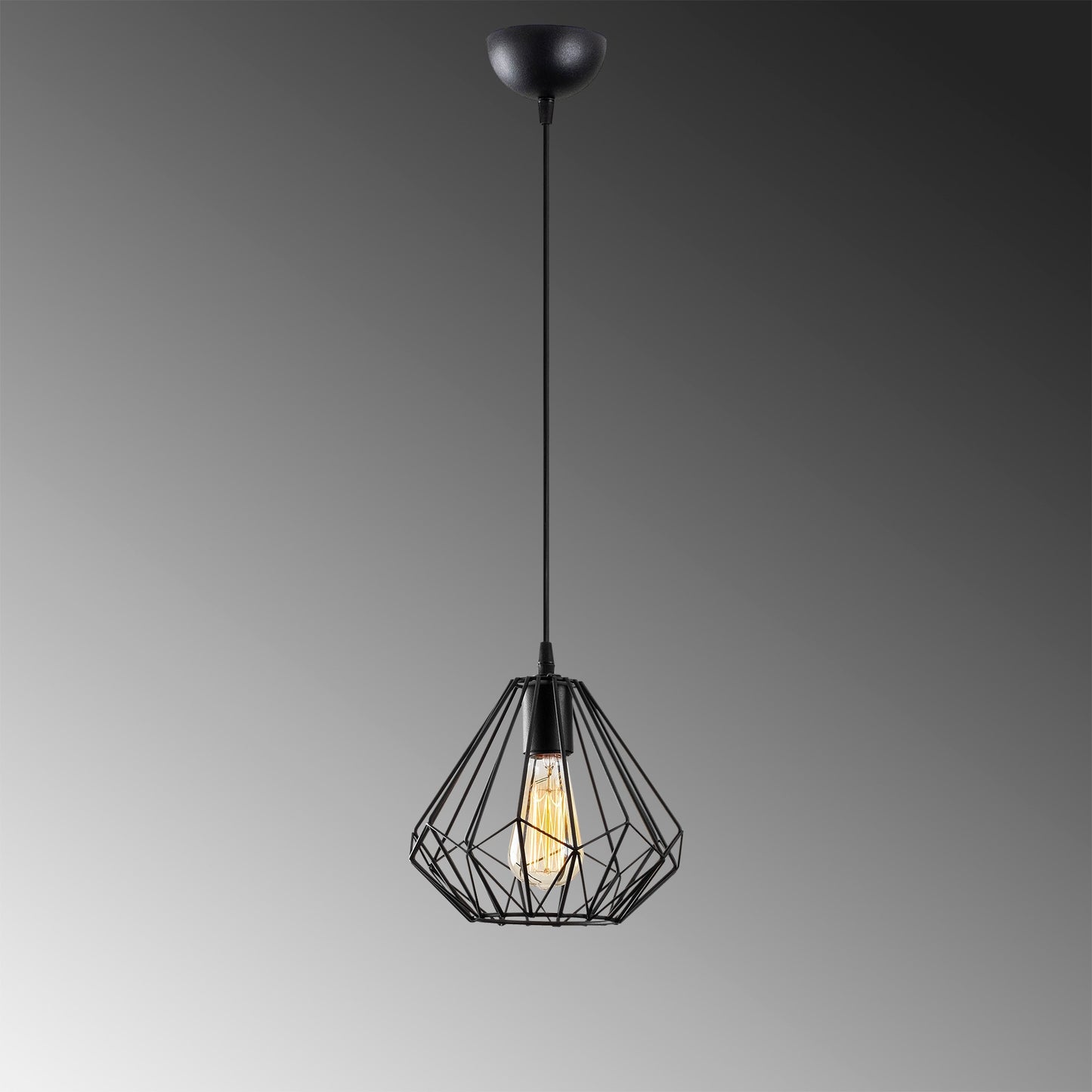 Vislica DIAMOND crna, metal, promjer 23 cm, visina 117 cm, podesiva visina, E27 40 W, Diamond - 704-S