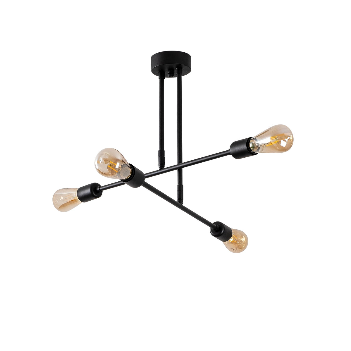 Stropna lampa FLOWER, crna, metal, 70 x 70 cm, visina 40 cm, 4 x E27 40 W, Flower - 161 - AV