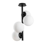 Vislica FAZE crna, metal-staklo, promjer 32 cm, visina 53 cm, promjer kugli 15 cm, podesiva visina, 4 x E27 40 W, Faze-NT-139