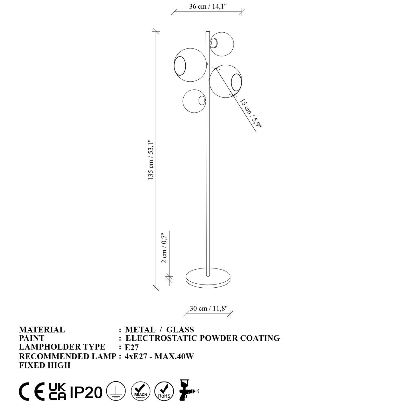 Podna lampa BRAELYNN