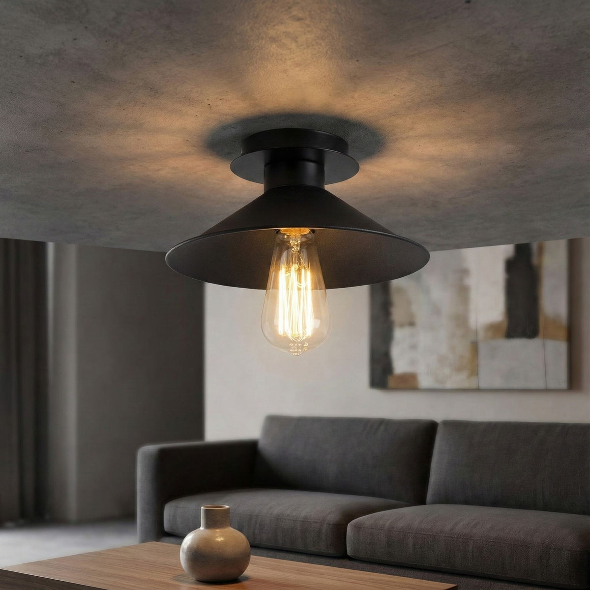 Stropna lampa BERCESTE metalna crna, 24 *12 cm, e27 40 W, Berceste - N-659