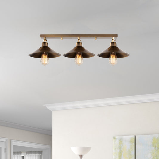 Stropna lampa BERCESTE 3 metalna vintage, promjer 45 cm, visina 17 cm, ukupne dimenzije 78 x 6 x 4 cm, 3 x E27 40 W, Berceste - N-661