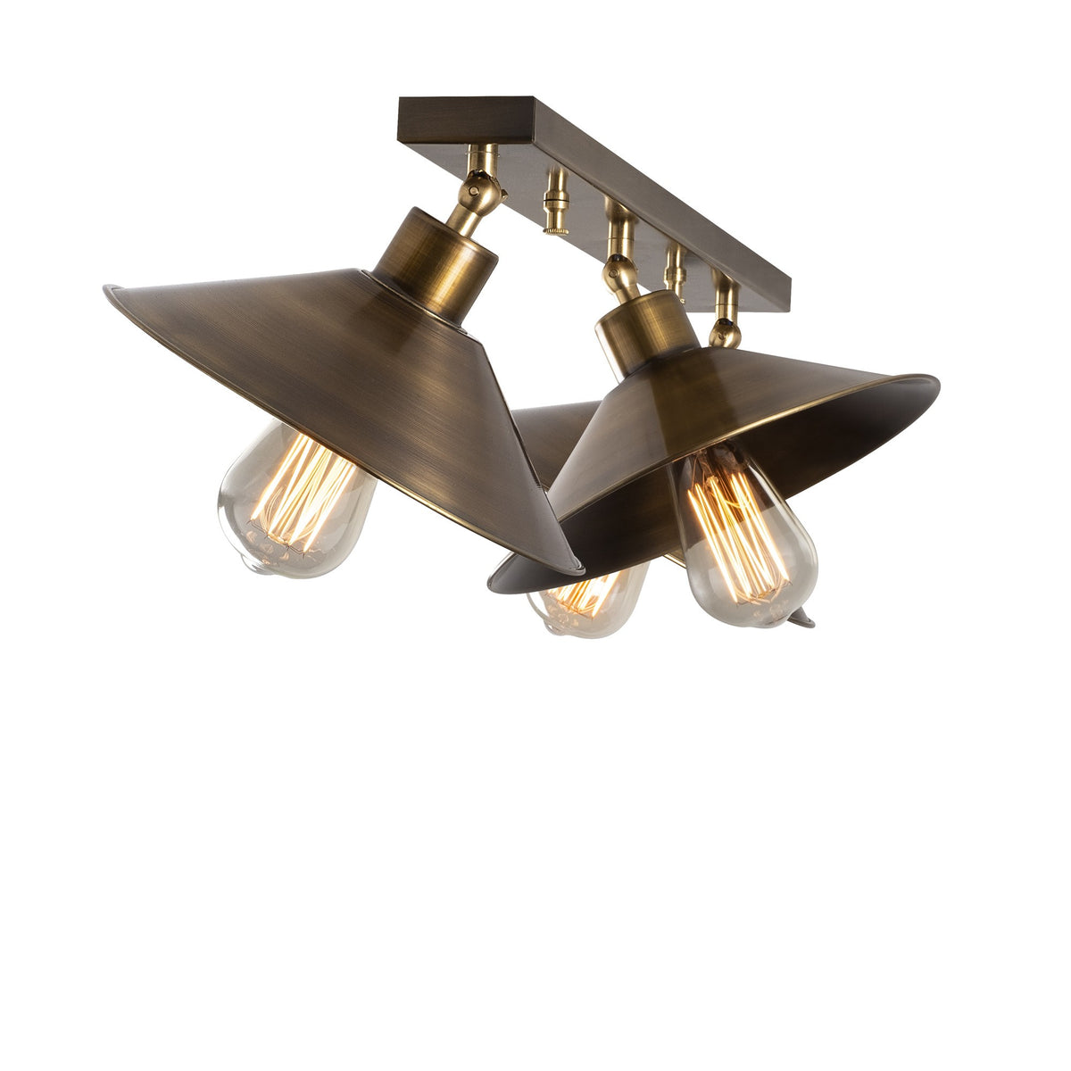Stropna lampa BERCESTE 3 metalna vintage, promjer 45 cm, visina 17 cm, ukupne dimenzije 78 x 6 x 4 cm, 3 x E27 40 W, Berceste - N-661