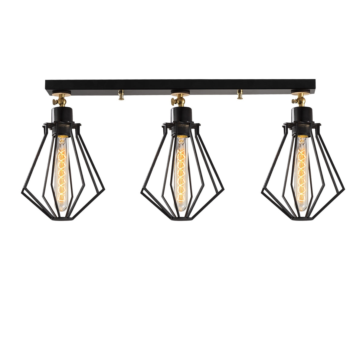 Stropna lampa OYLAT 2, metalna crna, 70 x 18 cm, visina 29 cm, 3 x E27 40 W, Oylat - N-1040