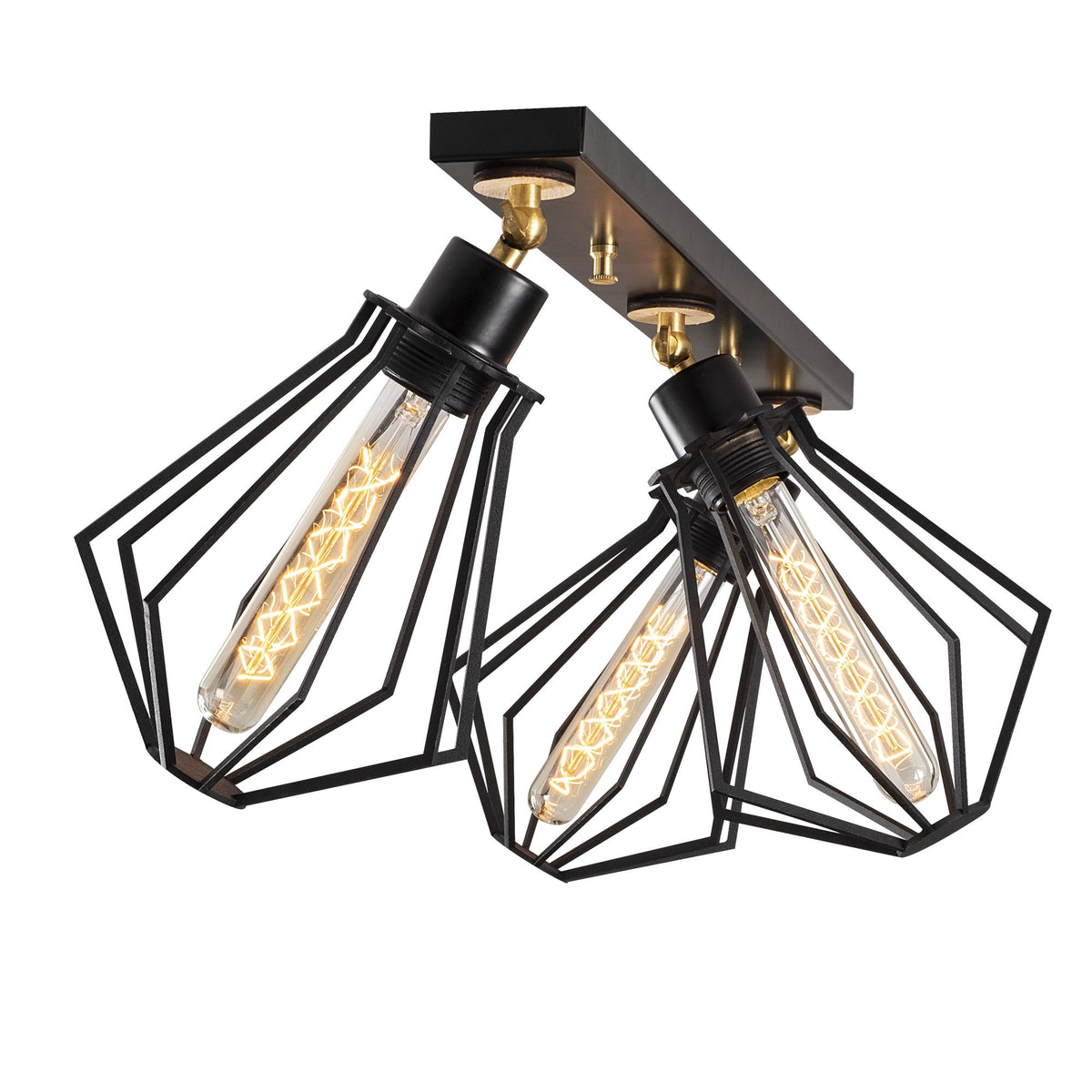 Stropna lampa OYLAT 2, metalna crna, 70 x 18 cm, visina 29 cm, 3 x E27 40 W, Oylat - N-1040