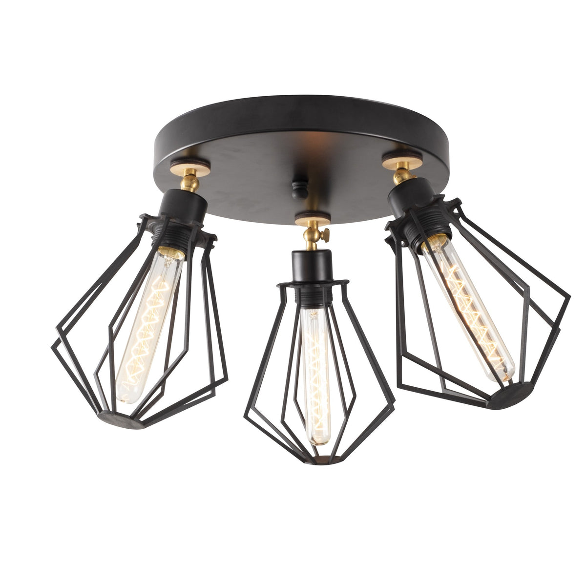 Stropna lampa OYLAT, metalna crna, 56 cm, visina 31 cm, 3 x E27 40 W, Oylat - N-1041