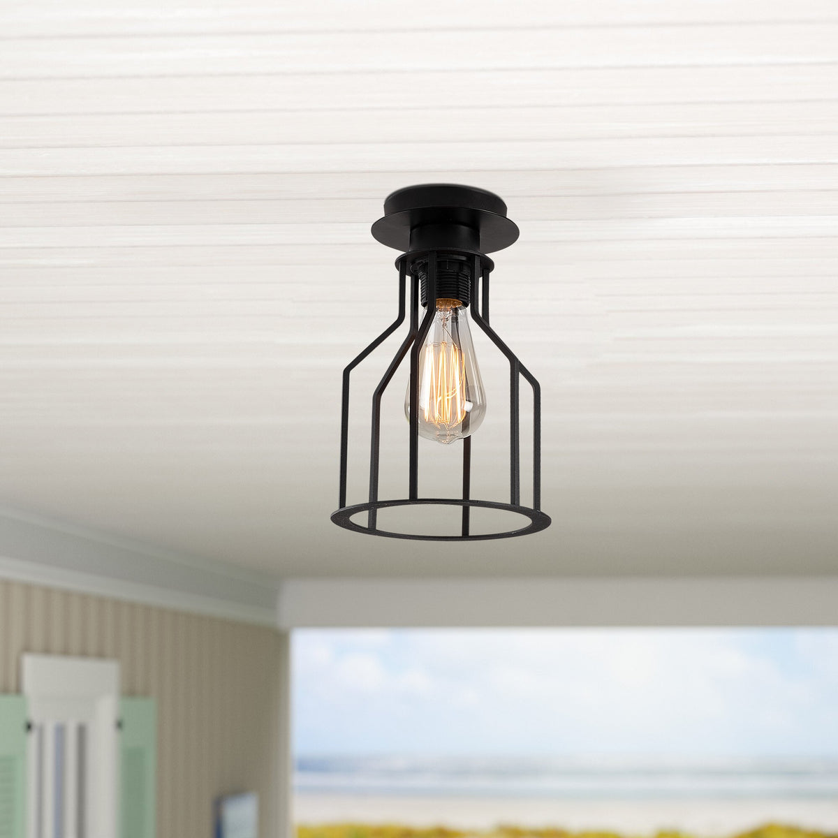 Stropna lampa ALACATI metalna crna, 17 *26 cm, e27 40 W, Alacati - N-1096