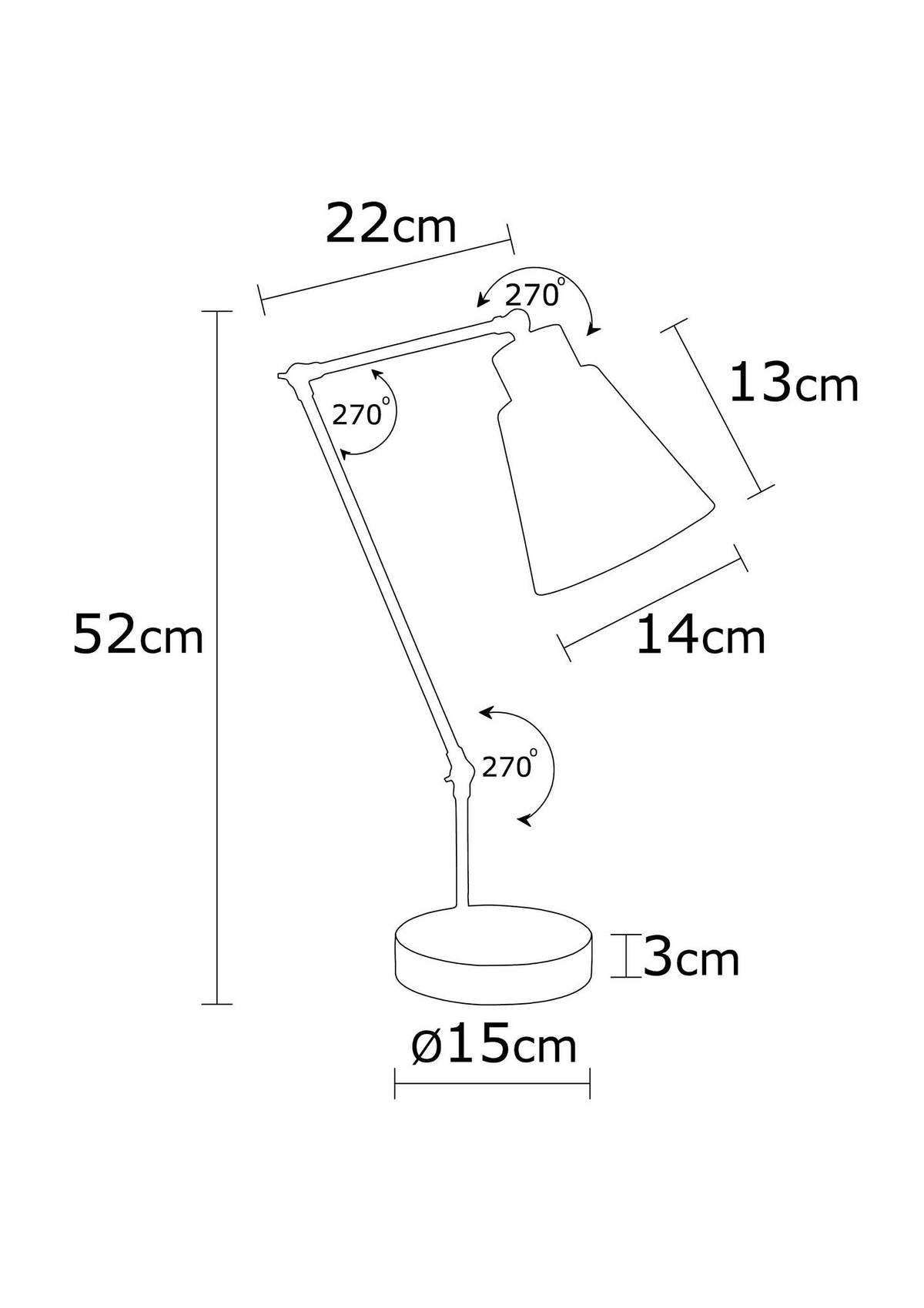 Stolna lampa MANAGVATI crna, drvo-metal, 14 cm, visina 52 cm, duljina kabla 200 cm, E27 40 W, Manavgat - N-590
