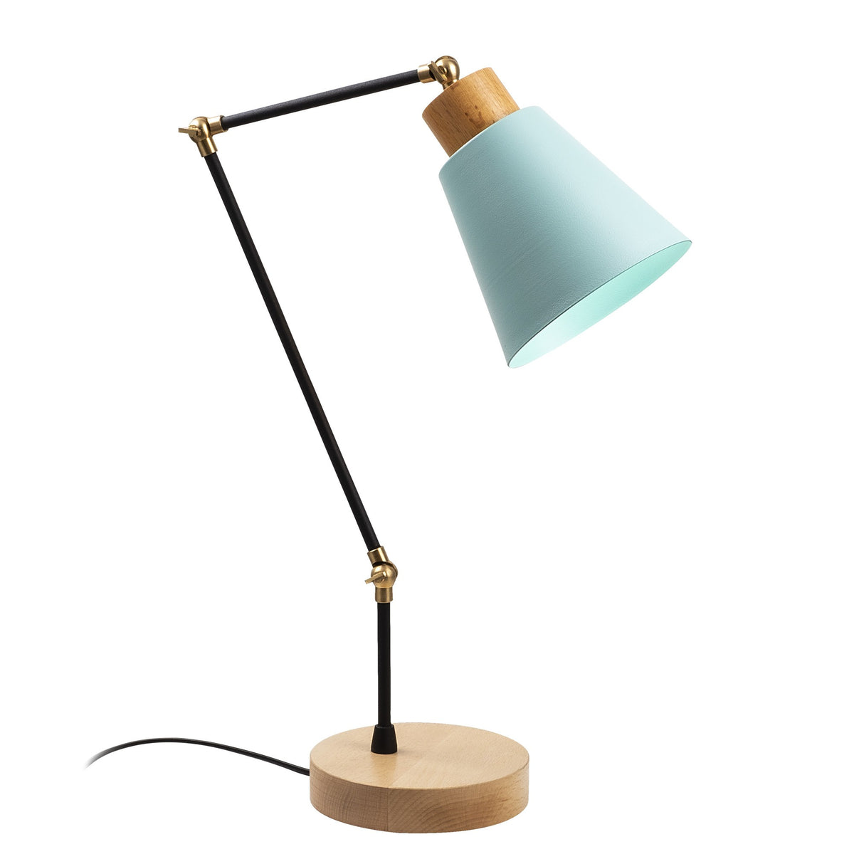 Stolna lampa MANAGVATI tirkizna, drvo-metal, 14 cm, visina 52 cm, duljina kabela 200 cm, E27 40 W, Manavgat - N-597