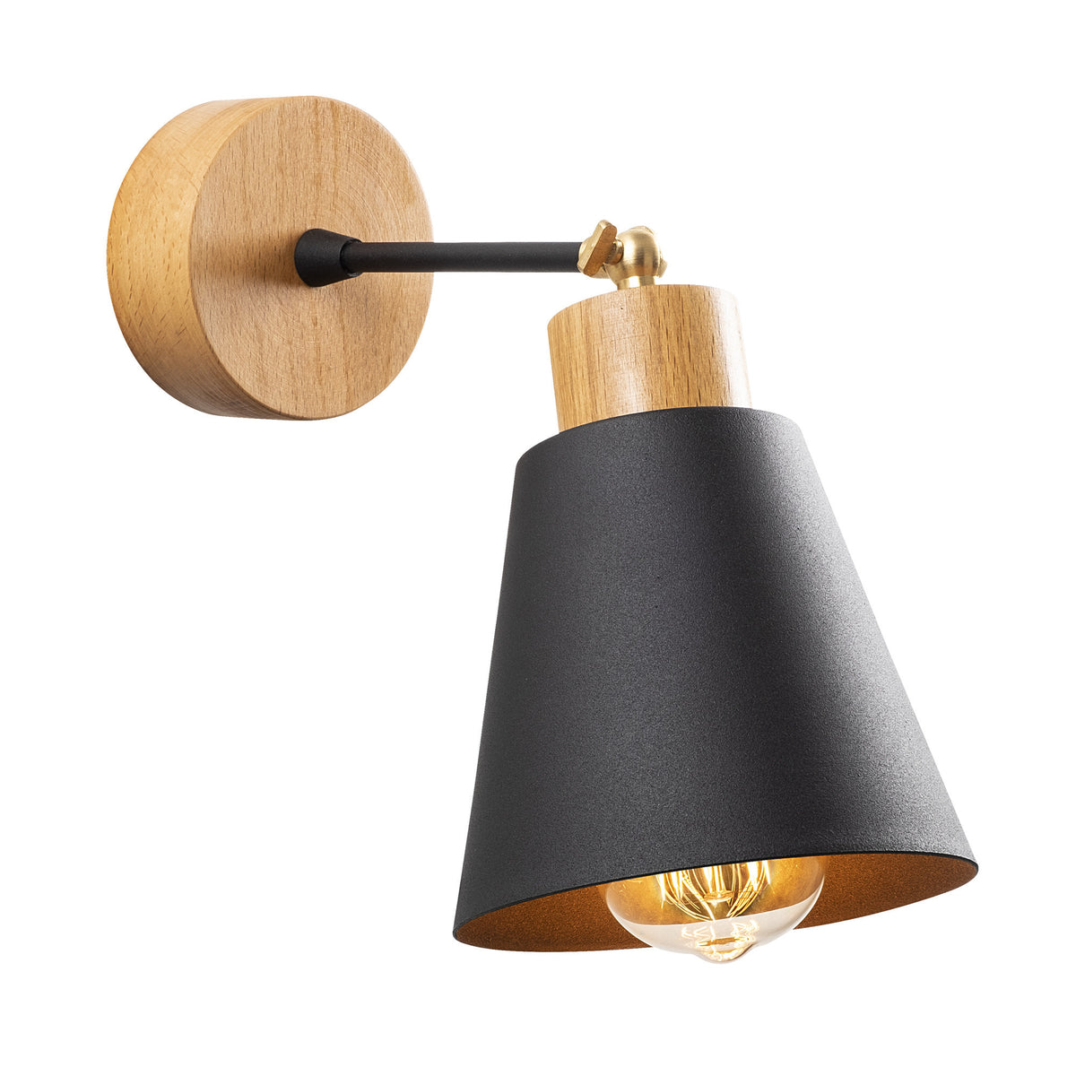 Zidna lampa MANAVGAT drvo-metal 14 x 25 cm, E27 40 W, Manavgat - N-610