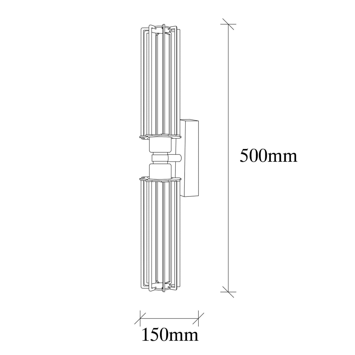 Zidna lampa WALL metalna 8 x 15 cm, 2 x e27 40 W, Fellini - MR - 879