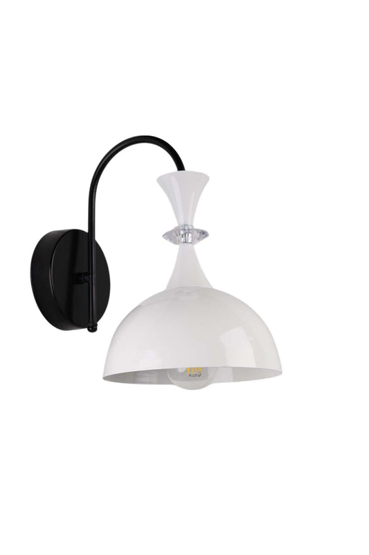 Zidna lampa 467, bijela, crna