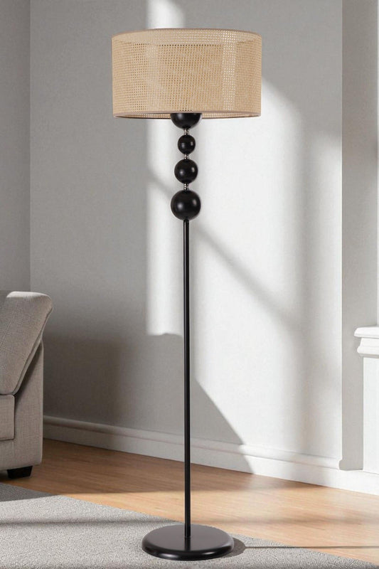 Podna lampa 245, bež, crna