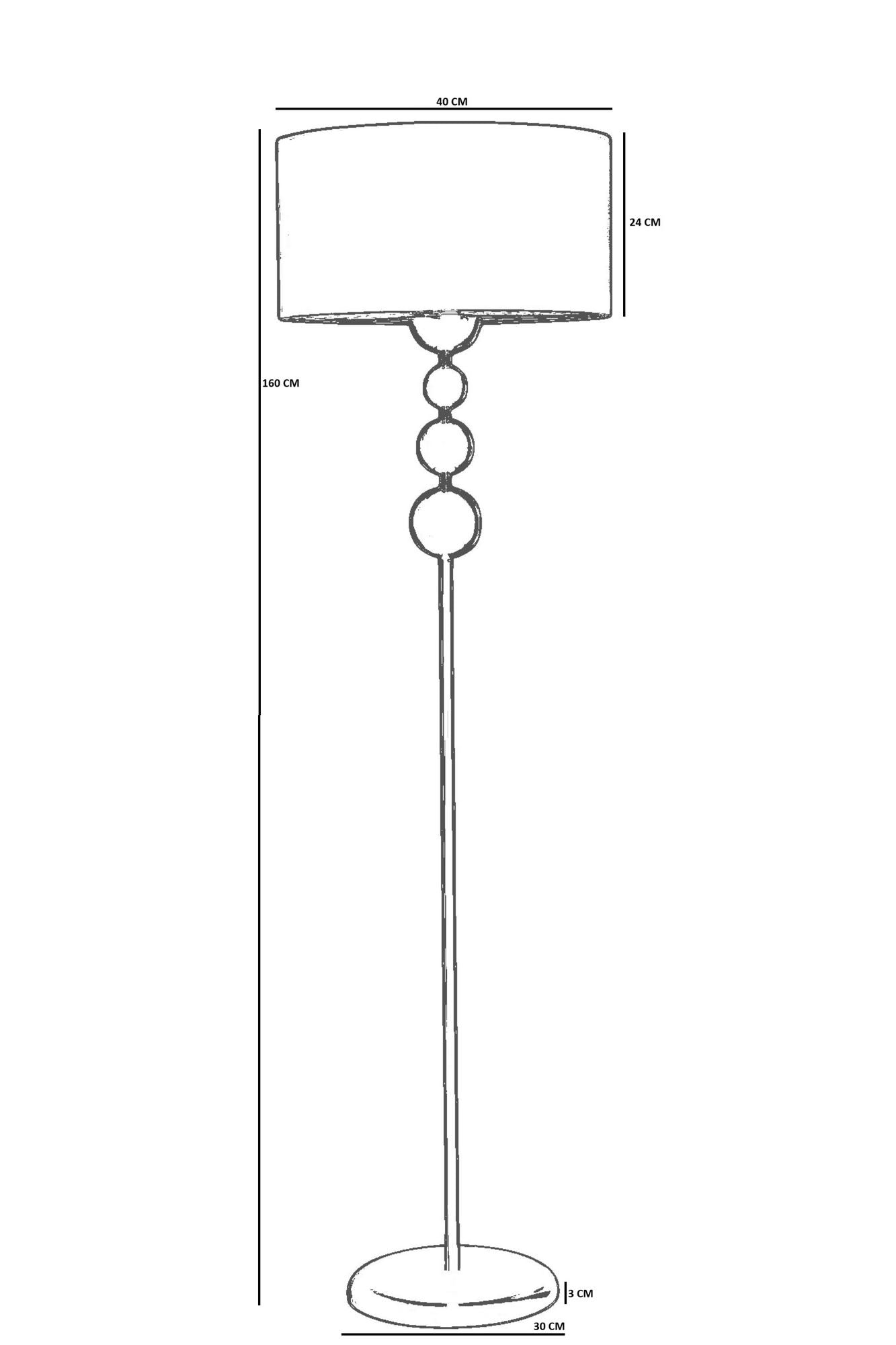 Podna lampa 269, bež, zlatna