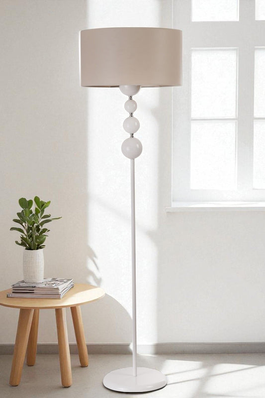Podna lampa 283, bež, bijela