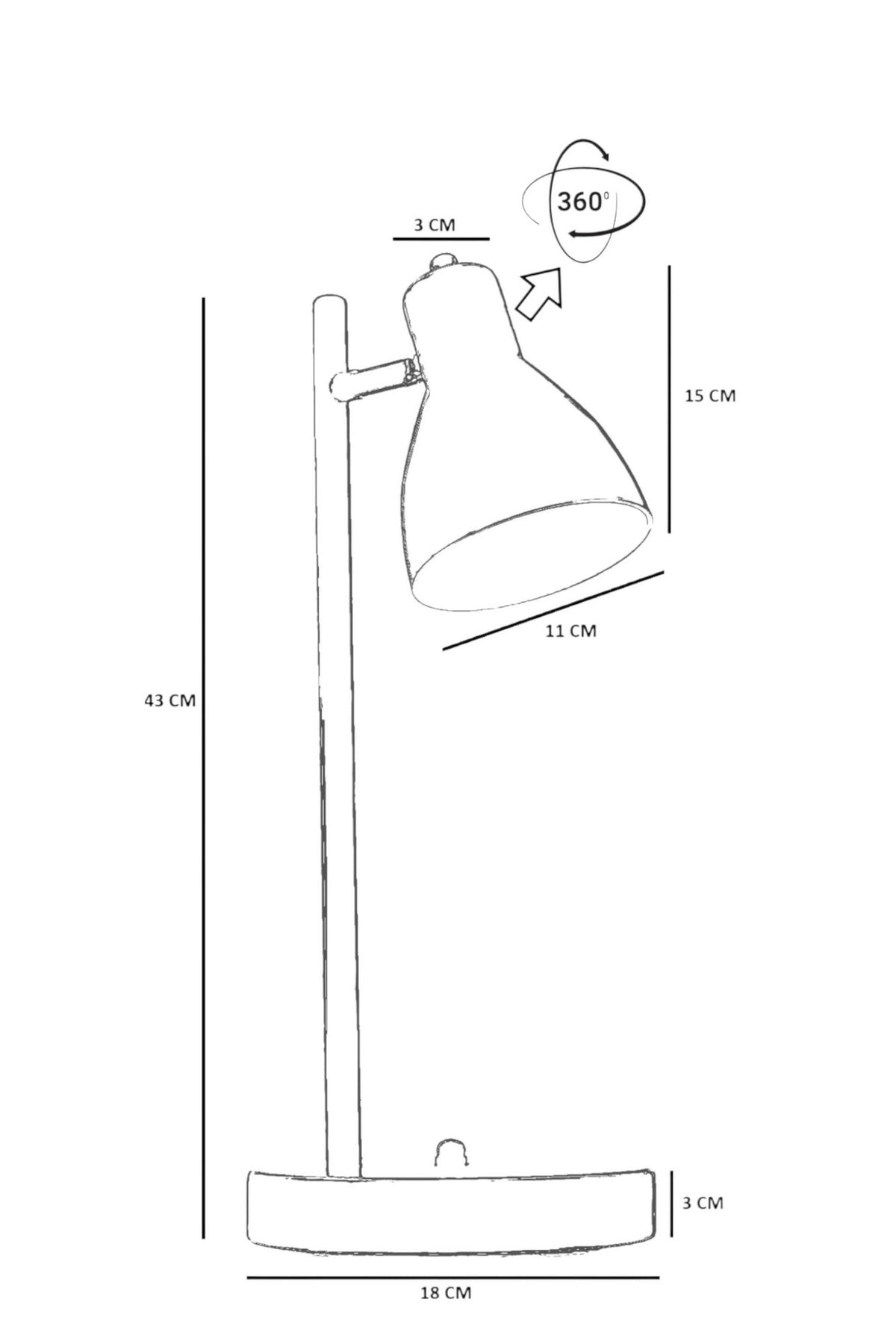 Stolna Lampa 408, Crna