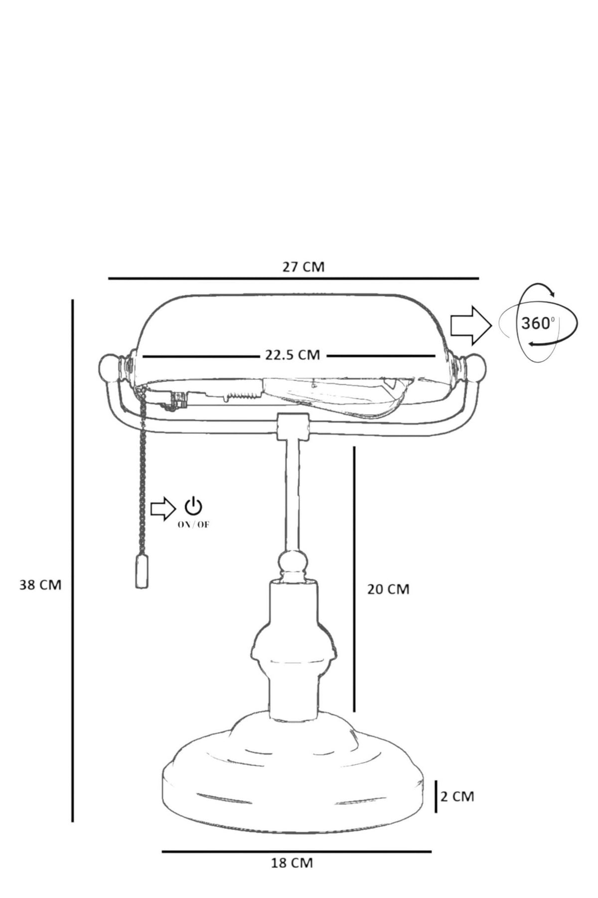 Stolna lampa 620, crna