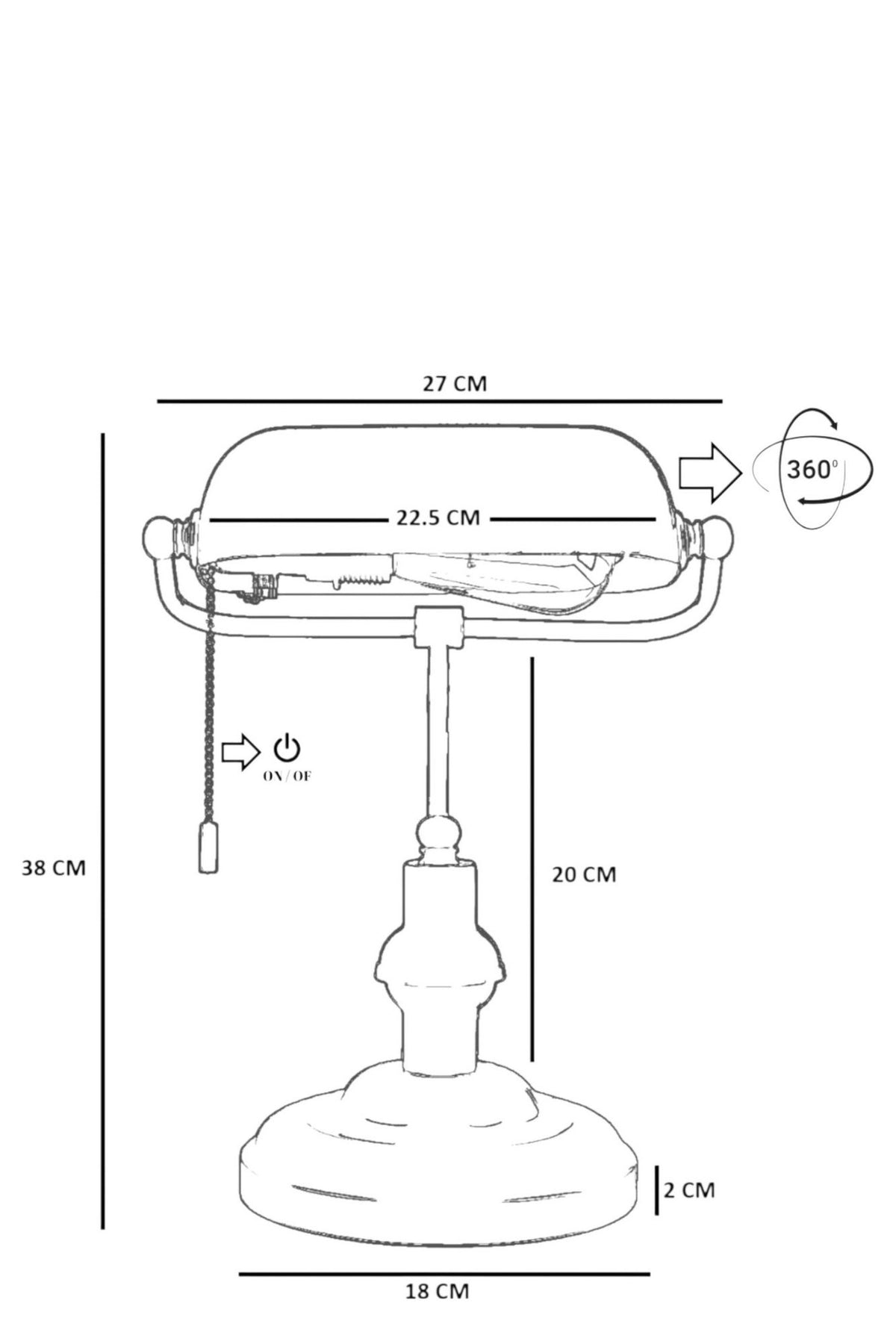 Stolna lampa 644, bijela