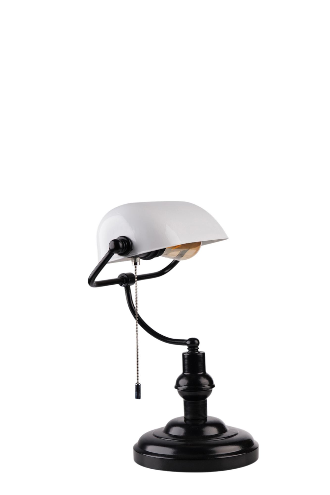Stolna lampa 675, bijela, crna