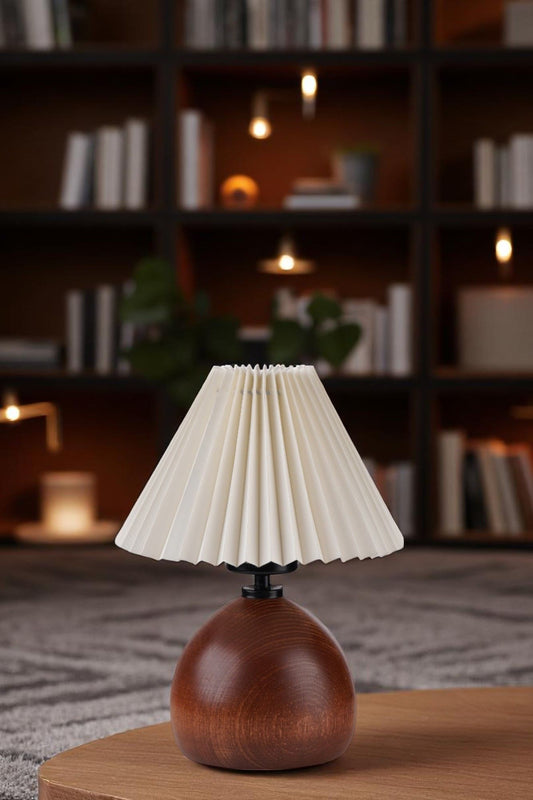 Stolna lampa 699, krem, orah
